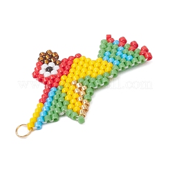 Glass Seed Beaded Parrot Pendants&nbsp;PALLOY-MZ00895