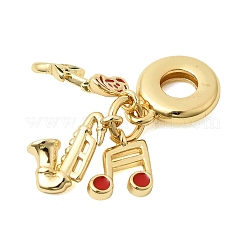 Brass Green and Red Enamel European Dangle Charms&nbsp;KK-Z150-07G