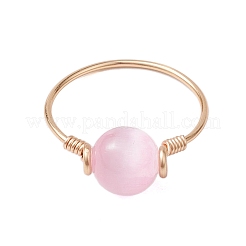 Round Natural Selenite Finger Rings&nbsp;RJEW-TA00127