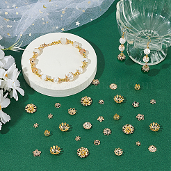 100Pcs 10 Styles Brass Bead Caps Sets&nbsp;KK-ME0001-92