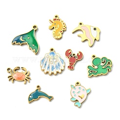 9Pcs 9 Styles 304 Stainless Steel Enamel Pendants&nbsp;STAS-CJ0003-25