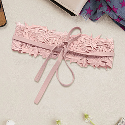 Imitation Leather Flower Lace Wide Chain Belts&nbsp;AJEW-WH20077-032C