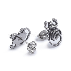 Retro 304 Stainless Steel Stud Earrings&nbsp;X-EJEW-L248-003AS