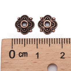 4-Petal Tibetan Style Alloy Flower Bead Caps&nbsp;TIBE-S222-R-NR