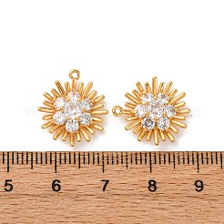 Brass Micro Pave Cubic Zirconia Pendants&nbsp;KK-K382-38G