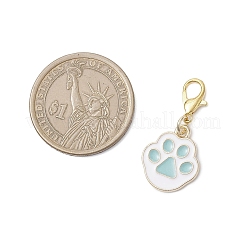 Cat Paw Print Alloy Enamel Pendant Decorations&nbsp;HJEW-JM04118