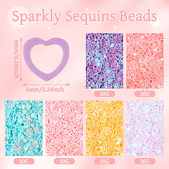125G 5 Colors Plastic Sequins Beads&nbsp;PVC-TA0001-05B