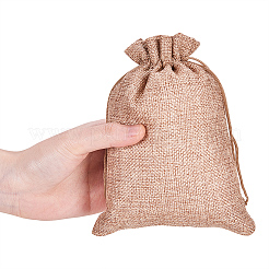 Burlap (Polyester) Packing Pouches Drawstring Bags&nbsp;ABAG-BC0001-07B-18x13