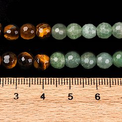 Chakra Theme Natural Red Rainbow Jasper & Yellow Aventurine & Tiger Eye & Green Aventurine & Blue Spot Stone & Lapis Lazuli & Amethyst Beads Strands&nbsp;G-F668-14-6mm