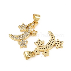 Brass Micro Pave Cubic Zirconia Pendants&nbsp;KK-S526-36G