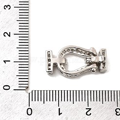 Brass Micro Pave Clear Cubic Zirconia Fold Over Clasps&nbsp;KK-C075-31P