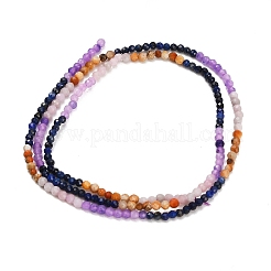 Gradient Color Natural Dyed Lapis Lazuli & Fossil Coral & Dyed White Jade Beads Strands&nbsp;GG-CBA1668-A08-2mm