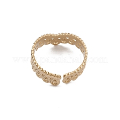 Ion Plating(IP) 304 Stainless Steel Crown Open Cuff Ring for Women&nbsp;RJEW-G285-04G
