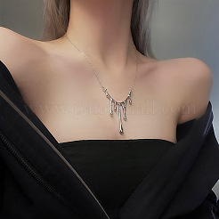 Melted Teardrop Alloy Pendant Necklaces for Women&nbsp;FS-WG2A19C-01