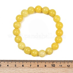 Natural Yellow Jade Bead Stretch Bracelets&nbsp;BJEW-K212-C-038