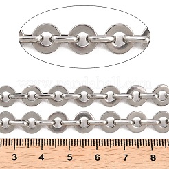 201 Stainless Steel Flat Round Link Chains Chains&nbsp;CHS-F024-08P