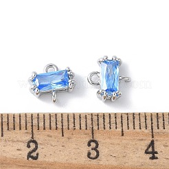Brass Pave Cubic Zirconia Connector Charms&nbsp;KK-F892-53P-03