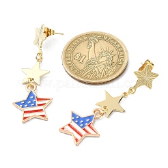 Independence Day Alloy Enamel Star Stud Earrings&nbsp;EJEW-TA00316