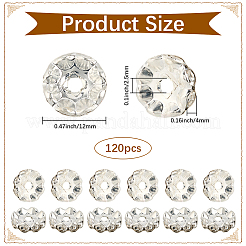 120Pcs Brass Rhinestone Spacer Beads&nbsp;RB-PA0001-03S-01