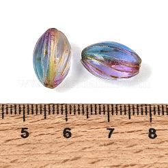Baking Paint and Golden Metal Enlaced Glass Beads&nbsp;GL-CBA1477-08C