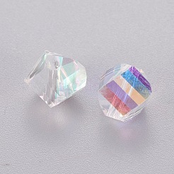 Faceted Electroplate K9 Glass Rhinestone Beads&nbsp;RGLA-F061-001AB