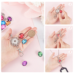 DIY Interchangeable Dome Office Lanyard ID Badge Holder Necklace Making Kit&nbsp;DIY-SC0022-04D