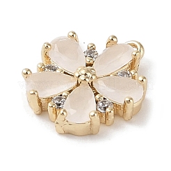 Brass Micro Pave Cubic Zirconia Charms&nbsp;KK-G491-26G-05