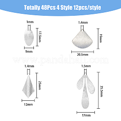 48Pcs 4 Style Rack Plating Brass Pendants&nbsp;KK-FH0005-30