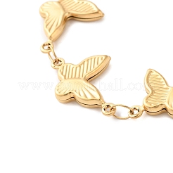 Stainless Steel Butterfly Link Chain Bracelets for Women&nbsp;BJEW-Z076-03G