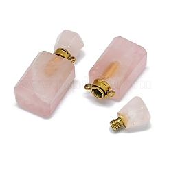 Natural Rose Quartz Perfume Bottle Pendants&nbsp;G-A026-10-01