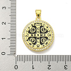 Rack Plating Brass Micro Pave Cubic Zirconia Pendants&nbsp;KK-B091-22G-07