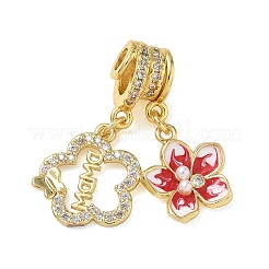 Mother's Day Brass Micro Pave Clear Cubic Zirconia Pendants&nbsp;CU-CBA4231-02G