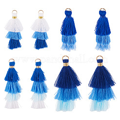 16Pcs 4 Colors Polycotton(Polyester Cotton) Tassel Pendant Decorations&nbsp;FIND-TA0009-02