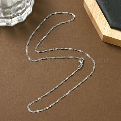 1.5mm Rack Plating Brass Singapore Chain Necklaces for Women Men&nbsp;MAK-L044-22P