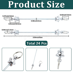 24Pcs Stainless Steel Beadable Keychain Bar for Jewelry Making DIY Crafts&nbsp;KEYC-SC0002-11