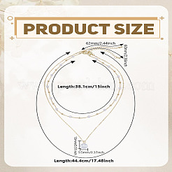 2Pcs Brass & ABS Imitation Pearl Necklaces for Women&nbsp;NJEW-LP0002-80