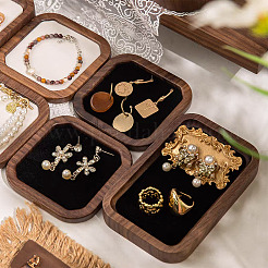 1Pc Wood with Velvet Jewelry Plate&nbsp;ODIS-TA0001-10