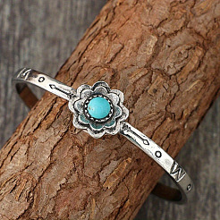Retro Alloy and Synthetic Turquoise Cuff Bangles for Women&nbsp;FS-WG1808F-01