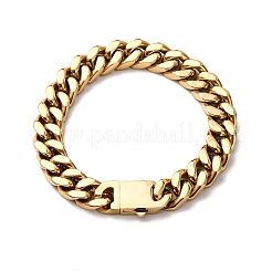 304 Stainless Steel Cuban Link Chain Bracelets for Unisex&nbsp;BJEW-K283-01C-G
