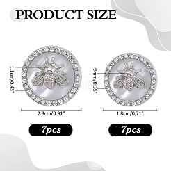 14Pcs 2 Styles Resin Shank Buttons&nbsp;BUTT-ME0001-46