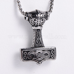 Viking 304 Stainless Steel Hammer Pendant Fashionable Street Style Necklaces for Trendy Men&nbsp;IS7390