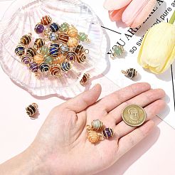 35Pcs 7 Colors Chakra Natural Mixed Gemstone Pendants&nbsp;PALLOY-CJ00050