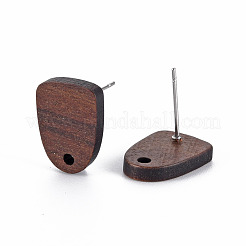 Walnut Wood Stud Earring Findings&nbsp;WOOD-S054-46