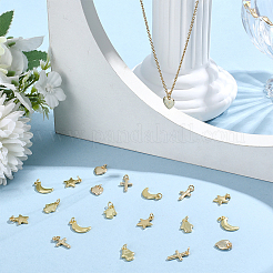 20Pcs 5 Styles Brass Pendants&nbsp;KK-BBC0025-51