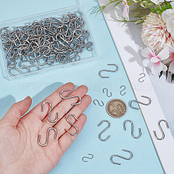 160Pcs 2 Styles 304 Stainless Steel S Hook Findings&nbsp;STAS-PH0006-70