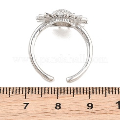 Sun Brass Micro Pave Cubic Zirconia Cuff Open Rings for Women&nbsp;CU-CBA0A21-05P