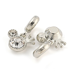 Rack Plating Alloy Pave Crystal Rhinestone Crown European Dangle Charms&nbsp;FIND-B034-16P