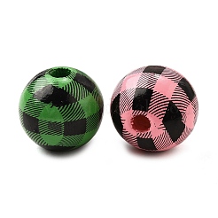 Printed Schima Wood Beads&nbsp;WOOD-L022-01B