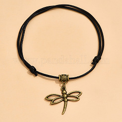 Adjustable Black Waxed Cord Anklets&nbsp;WGF8958-04