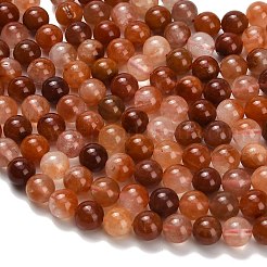 Natural Red Rabbit Fur Rutilated Quartz Beads Strands&nbsp;G-H329-C04-8mm-A